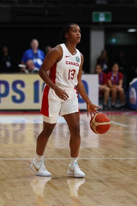 22nd September 2022; Homebush, Sydney, New South Wales, Australia: Women s World Cup Basketball, Serbia versus Canada: Shay COLLEY of Canada looks for passing options  ActionPlus12428380 KevinxManning