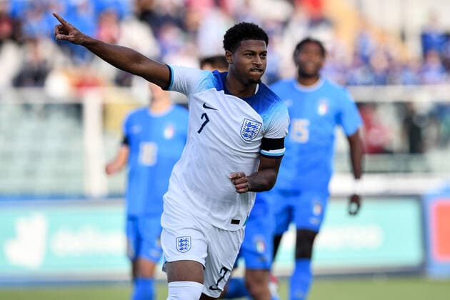 As Pescara 22 09 2022 - amichevole Under 21 Italia-Inghilterra foto Antonello Sammarco Image nella foto: esultanza gol Rhian Brewster 