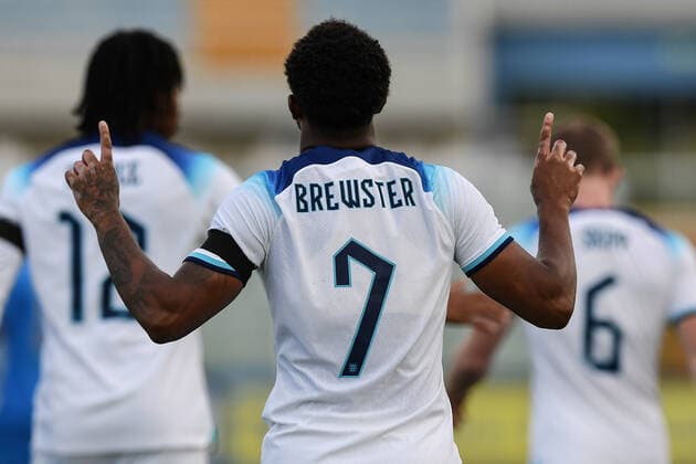 As Pescara 22 09 2022 - amichevole Under 21 Italia-Inghilterra foto Antonello Sammarco Image nella foto: esultanza gol Rhian Brewster 