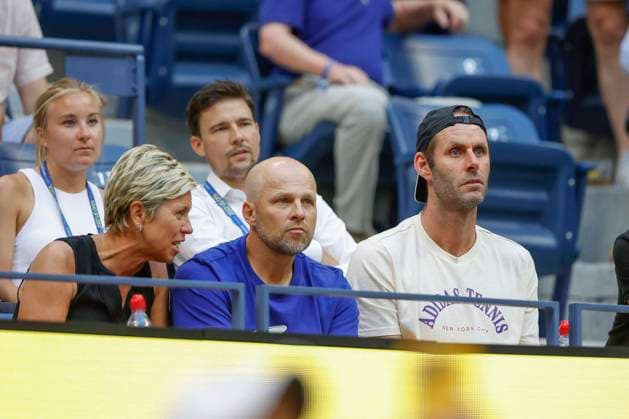 Anett Kontaveit team in the players box,left mother Ulle Milk,far right trainer, coach Torben Beltz Copyright: xJuergenxHasenkopfx