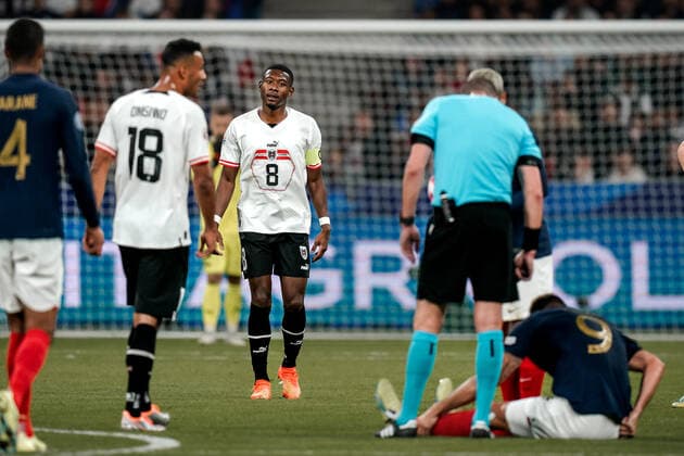 SOCCER - NL, FRA vs AUT SAINT DENIS,FRANCE,22.SEP.22 - SOCCER - UEFA Nations League, OEFB international match, Länderspiel, Nationalmannschaft France vs Austria. Image shows David Alaba (AUT).  GEPAxpictures xJohannesxFriedl