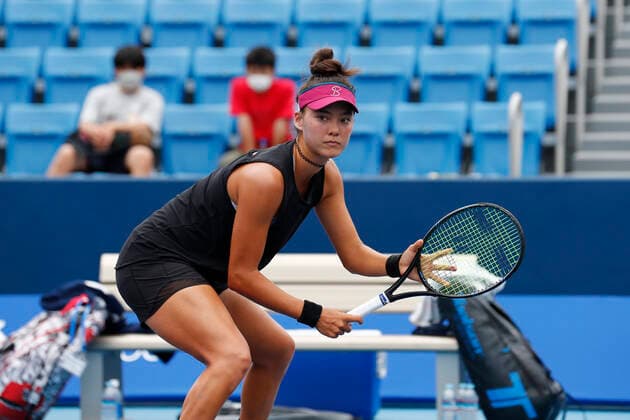 September 23, 2022, Tokyo, Japan: Sophie CHANG (USA) in action against Giuliana OLMOS (MEX) and Gabriela DABROWSKI (CAN) during their Doubles Semifinals match at the TORAY PAN PACIFIC OPEN TENNIS TOURNAMENT 2022 at Ariake Coliseum. The tournament is held from September 17 to 25. Tokyo Japan - ZUMAm191 20220923_zap_m191_038 Copyright: xRodrigoxReyesxMarinx