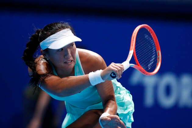 September 23, 2022, Tokyo, Japan: Claire LIU (USA) in action against Qinwen ZHENG (CHN) during their Singles Quarterfinals match at the TORAY PAN PACIFIC OPEN TENNIS TOURNAMENT 2022 at Ariake Coliseum. The tournament is held from September 17 to 25. Tokyo Japan - ZUMAm191 20220923_zap_m191_083 Copyright: xRodrigoxReyesxMarinx