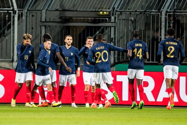 U21 friendly, Germany France 23 09 2022 France cheers 0 1 goal by Amine Gouiri France, 11 U21 friendly, Germany France, Magdeburg, MDCC Arena DFB REGULATIONS PROHIBIT ANY USE OF PHOTOGRAPHS AS IMAGE SEQUENCES AND OR QUASI VIDEO Copyright: xBEAUTIFULxSPORTS Wunderlx