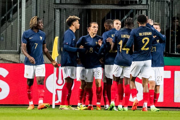 U21 friendly, Germany France 23 09 2022 France cheers 0 1 goal by Amine Gouiri France, 11 U21 friendly, Germany France, Magdeburg, MDCC Arena DFB REGULATIONS PROHIBIT ANY USE OF PHOTOGRAPHS AS IMAGE SEQUENCES AND OR QUASI VIDEO Copyright: xBEAUTIFULxSPORTS Wunderlx