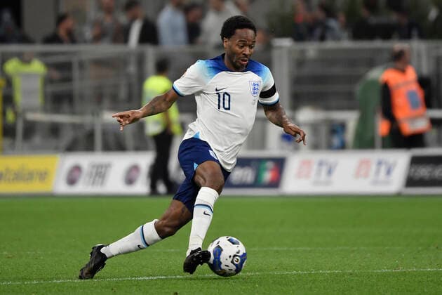 Raheem Sterling of England during the Uefa Nations League League A group 3 football match between Italy and England at San Siro Stadium stadium in Milano (Italy), September 23h, 2022. Photo Andrea Staccioli Insidefoto andreaxstaccioli