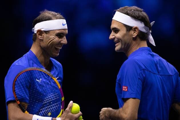 Mandatory Credit: Photo by Ella Ling Shutterstock (13413997ds) Roger Federer and Rafael Nadal of Team Europe in their Men s Doubles match, the final match of Federer s career Laver Cup, Tennis Tournament, Day One, 02 Arena, London, UK - 23 Sep 2022 Laver Cup, Tennis Tournament, Day One, 02 Arena, London, UK - 23 Sep 2022  Copyright: xEllaxLing Shutterstockx 13413997ds