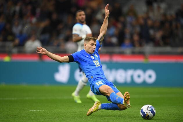 Nicolo Barella (Italy) during the Uefa Nations League 2022-2023 match between match between Italy 1-0 England at Giuseppe Meazza Stadium on September 23, 2022 in Milano, Italy. Noxthirdxpartyxsales  (199386445)