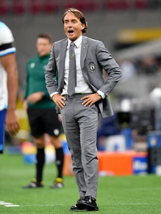(220924) -- MILAN, Sept. 24, 2022 -- Italy s head coach Roberto Mancini reacts during the League A Group 3 match against England at the 2022 UEFA Nations League in Milan, Italy, Sept. 23, 2022. (Photo by Xinhua) (SP)ITALY-MILAN-FOOTBALL-UEFA NATIONS LEAGUE-ITALY VS ENGLAND FedericoxTardito 