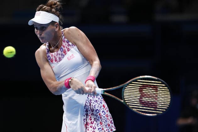 September 24, 2022, Tokyo, Japan: Veronika KUDERMETOVA hits a return against Qinwen ZHENG (CHN) during their Singles Semi-final match at the TORAY PAN PACIFIC OPEN TENNIS TOURNAMENT 2022 at Ariake Coliseum. The tournament is held from September 17 to 25. Tokyo Japan - ZUMAm191 20220924_zap_m191_035 Copyright: xRodrigoxReyesxMarinx