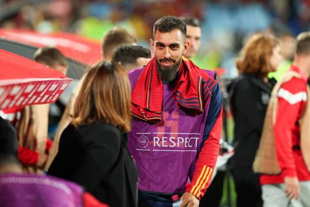 September 24, 2022, Zaragoza, Spain: Borja Iglesias of Spain during the UEFA Nations League League A Group 2 match between Spain and Switzerland at La Romareda on September 24, 2022 in Zaragoza, Spain Zaragoza Spain - ZUMAd159 20220924_zia_d159_011 Copyright: xDavidxRamirezx