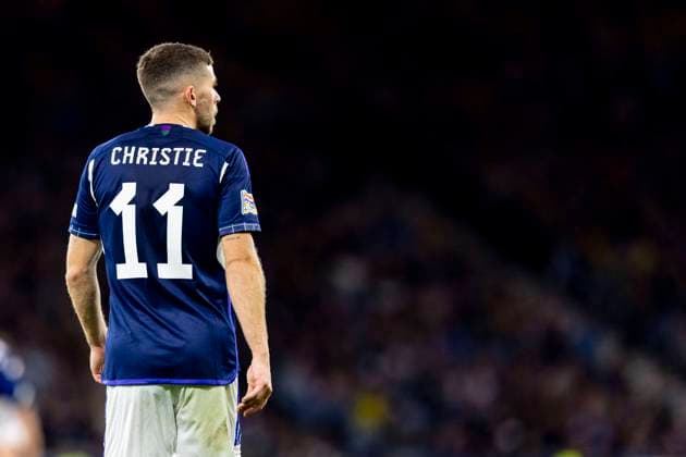24th September 2022; Hampden Park, Glasgow, Scotland: UEFA Nations League football, Scotland versus Republic of Ireland; Ryan Christie of Scotland after scoring for 2-1 from the penalty spot in the 82nd minute  ActionPlus12429728 AlanxRennie