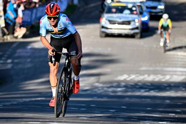 Belgian Remco Evenepoel pictured in action during the men s elite road race at the UCI Road World Championships Cycling 2022, in Wollongong, Australia, Sunday 25 September 2022. The Worlds are taking place from 18 to 25 September. DIRKxWAEM  x45621303x
