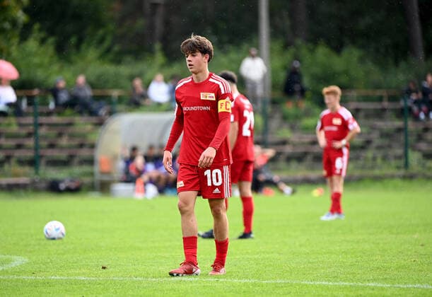 Football, U 17, Season 2022 23, B Junior Bundesliga, Staffel Nord Nordost 5 Matchday, Catch-up game , 1 FC Union Berlin FC Erzgebirge Aue 1 1 , Bernhard Pick U17, 1 FC Union , 24 09 2022, Copyright: xMatthiasxKochx