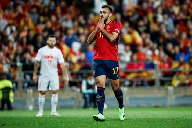 Spain V Switzerland - UEFA Nations League 17 Borja Iglesias of Spain during the UEFA Nations League match Group 2 between Spain v Switzerland at La Romareda Stadium in Zaragoza, Spain, on September 24th, 2022. Zaragoza Aragon Spain  Copyright: xXavierxBonillax originalFilename:bonilla-spainvsw220924_npNuI.jpg
