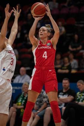 FIBA Womens World Cup 2022 - Japan v Canada Sami Hill (4 Canada) takes a jump shot during the FIBA Womens World Cup 2022 game between Japan and Canada at the Sydney Superdome in Sydney, Australia. Noe Llamas SPP Copyright: xNoexLlamas SPPx noe_llamas_sports_press_photo_172387