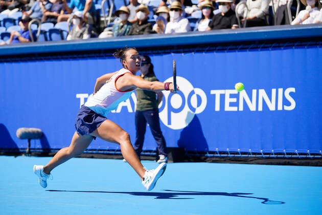 Qinwen Zheng (CHN), September 25, 2022 - Tennis : Singles Final match between Qinwen Zheng (CHN) 0-2 Liudmila Samsonova (RUS) at Ariake Colosseum during TORAY PAN PACIFIC OPEN TENNIS 2022 in Tokyo, Japan. Noxthirdxpartyxsales  (199516065)