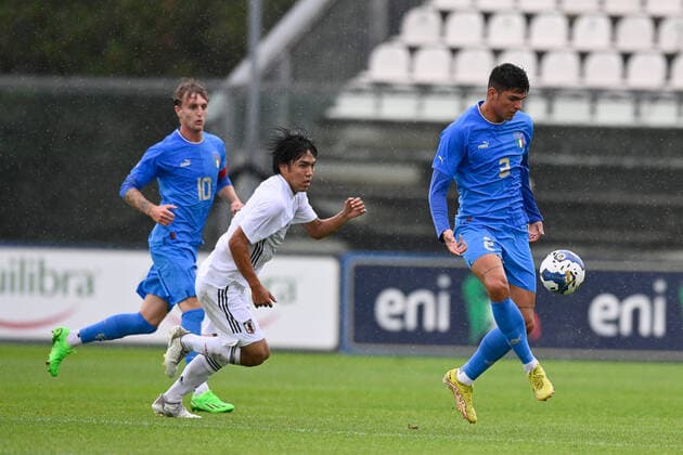 26th September 2022; Teofilo Tadini Stadium, Castel di Sangro, Italy; U21, U 21 Friendly football Match, Italy versus Japan; Raoul Bellanova of Italy  ActionPlus12430541 AllShotLive
