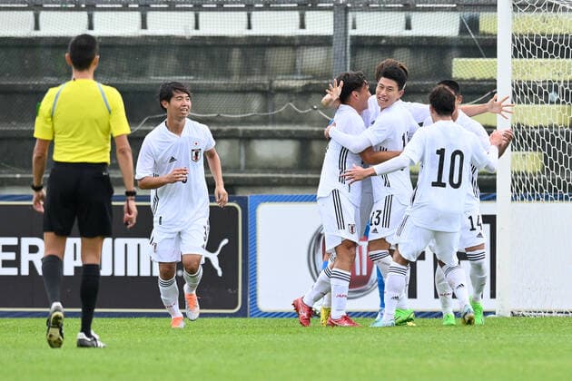 26th September 2022; Teofilo Tadini Stadium, Castel di Sangro, Italy; U21, U 21 Friendly football Match, Italy versus Japan; Shota Fujio of Japan celebrates after scoring the goal 1-1 in the 55th minute  ActionPlus12430553 AllShotLive