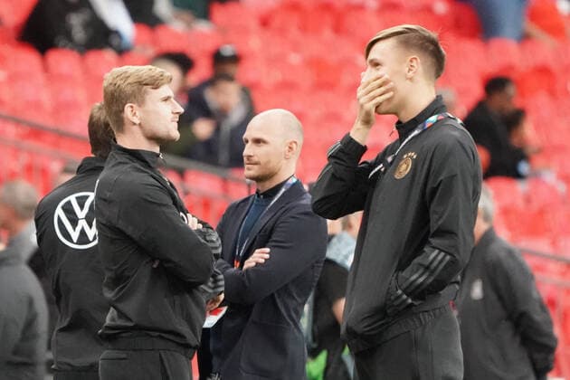 Timo Werner Germany Germany , Nico Schlotterbeck Germany Germany London 26 09 2022 England vs Germany, UEFA Nations League, Matchday 6, Wembley Stadium