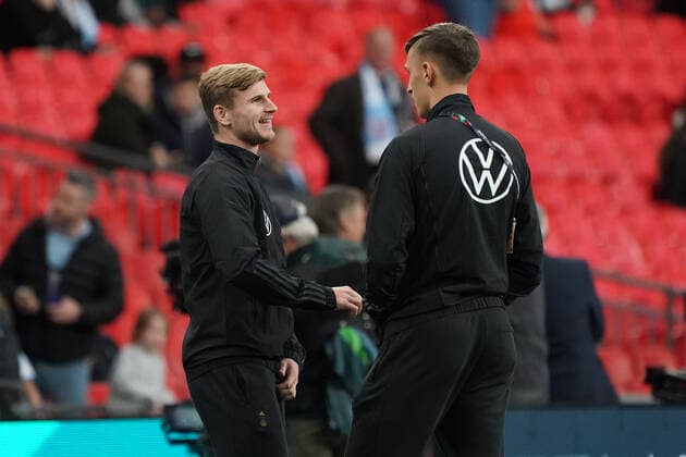 Timo Werner Germany Germany , Nico Schlotterbeck Germany Germany London 26 09 2022 England vs Germany, UEFA Nations League, Matchday 6, Wembley Stadium
