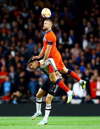 Mandatory Credit: Photo by Kieran McManus Shutterstock (13421401an) Kai Havertz of Germany and Eric Dier of England. England v Germany, UEFA Nations League, Group A3, International Football, Wembley Stadium, London, UK - 26 Sep 2022 EDITORIAL USE ONLY No use with unauthorised audio, video, data, fixture lists, club league logos or live services. Online in-match use limited to 120 images, no video emulation. No use in betting, games or single club league player publications. England v Germany, UEFA Nations League, Group A3, International Football, Wembley Stadium, London, UK - 26 Sep 2022 EDITORIAL USE ONLY No use with unauthorised audio, video, data, fixture lists, club league logos or live services. Online in-match use limited to 120 images, no video emulation. No use in betting, games or single club league player publications. Copyright: xKieranxMcManus Shutterstockx 13421401an