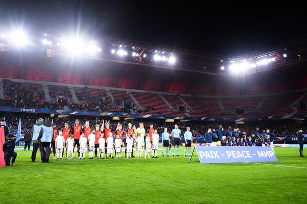 Presentation - Line up - FOOTBALL : France vs Belgique - Valenciennes - Amical Espoirs - 26 09 2022 FedericoPestellini Panoramic 