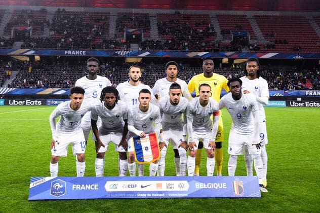 Photo de equipe de France - FOOTBALL : France vs Belgique - Valenciennes - Amical Espoirs - 26 09 2022 FedericoPestellini Panoramic 