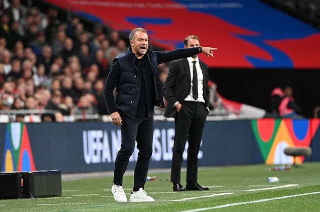 Football, Men, 2022 23 season, Nations League League A, Group 3, Matchday 6 in London, England Germany, v l coach Hansi Flick Germany , coach Gareth Southgate England , 26 09 2022, Copyright: xMatthiasxKochx