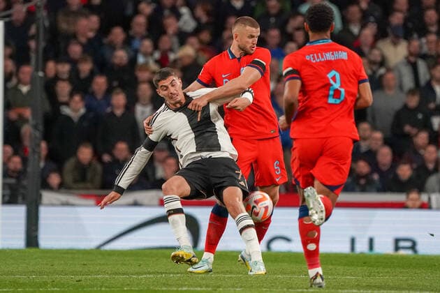 Eric Dier England just pushes away Kai Havertz Germany Germany London 26 09 2022 England vs Germany, UEFA Nations League, Matchday 6, Wembley Stadium