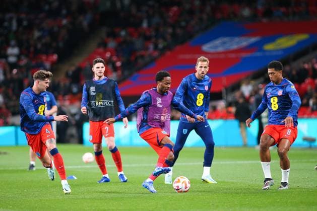 London, England, Monday 26th Sep 2022 England warm up during the UEFA Nations League Group 3 game between England and Germany at Wembley Stadium in London, England (Sports Press Photo SPP) Copyright: xSportsxPressxPhotoxSPPx spp-en-SpPrPhSp-England v Germany-7