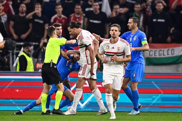 Foto Fabio Ferrari LaPresse 26 Settembre 2022 - Budapest, Ungheria - calcio - Ungheria vs Italia - Uefa Nations League - Gruppo C Giornata 6 6 - Stadio Puskas Arena Park.Nella foto: Adam Szalai (Hungary) September 26, 2022 Budapest, Hungary - sport soccer- Uefa Nations League - Group C 6 6 - Stadium Puskas Arena Park.-Park.In the pic:Adam Szalai (Hungary)  Copyright: xFabioxFerrari LaPressex