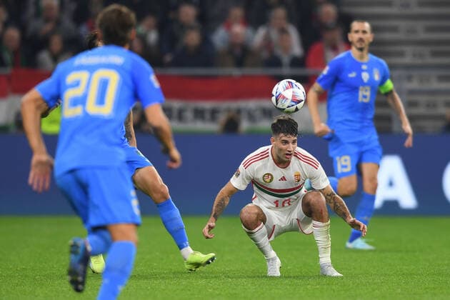 Dominik Szoboszlai (Hungary) during the UEFA Nations League 2022-2023 match between Hungary 0-2 Italy at Puskas Arena on September 26, 2022 in Budapest, Hungary. Noxthirdxpartyxsales  (199650510)