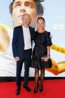 220927 Ingemar Stenmark with wife Tarja Stenmark on the red carpet at the gala premiere of the film Born to fly on September 27, 2022 in Stockholm,  Copyright: MICHAELxCAMPANELLA BB220927BB156