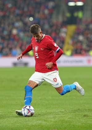 24 09 2022, football international match UEFA Nations League 2022 23, Czech Republic Portugal, at Fortuna Arena Prague Adam Hlozek Czech Republic