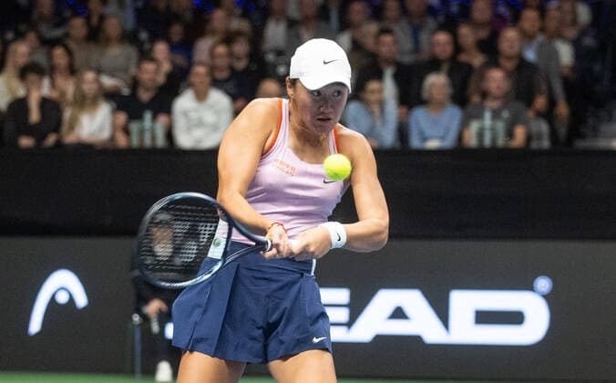 27.09.2022, Tallinn Tallinn Open WTA, Tennis Damen 250 tennis tournament. Anett Kontaveit vs. Wang Xiyu (pictured). Photo Tairo Lutter, Postimees Tallinn Harjumaa Estonia 1TL27SEP22B37  Copyright: xTairoxLutterx Wang Xiyu