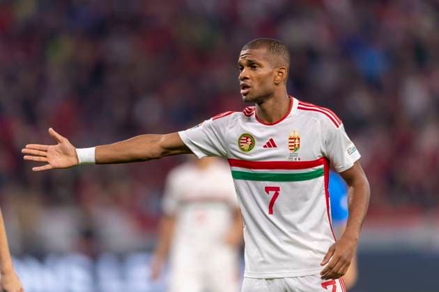 Loic Nego (Hungary) during the UEFA Nations League 2022-2023 match between Hungary 0-2 Italy at Puskas Arena on September 26, 2022 in Budapest, Hungary. Noxthirdxpartyxsales  (199773149)