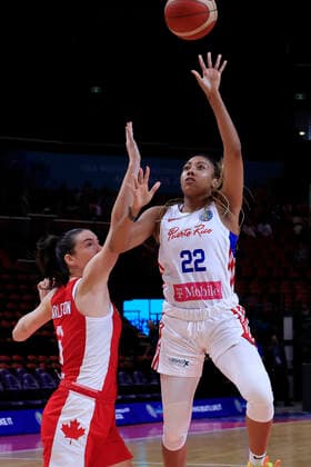 BASKETBALL PUERTO RICO CANADA, Arella Guirantes of Puerto Rico drives to the basket during the 2022 FIBA Women s Basketball World Cup Quarter Final match between Puerto Rico and Canada at Qudos Bank Arena in Sydney, Thursday, September 29, 2022. ( NO ARCHIVING, EDITORIAL USE ONLY, NO USE IN BOOKS WITHOUT CONSENT SYDNEY NEW SOUTH WALES AUSTRALIA  Copyright: xMARKxEVANSx 20220929001709050125