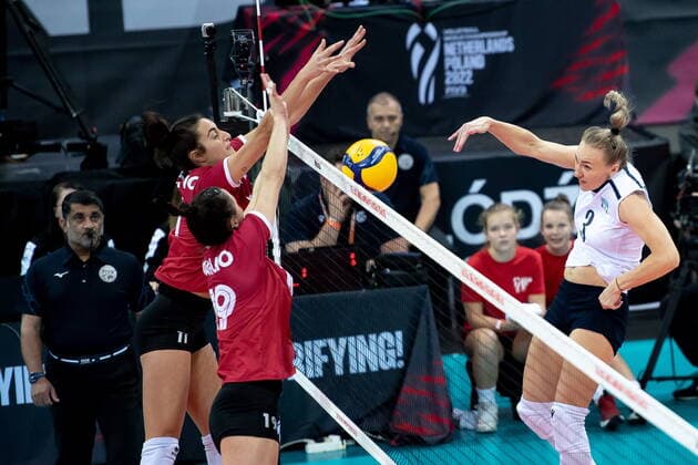 LODZ 29.09.2022 MISTRZOSTWA SWIATA W SIATKOWCE KOBIET MECZ: KANADA - KAZAKHSTAN --- FIVB VOLLEYBALL WOMENS World Championship, WM, Weltmeisterschaft 2022 MATCH: CANADA - KAZAKHSTAN N Z YANA PETRENKO FOT. PAWEL PIOTROWSKI 400mm.pl NEWSPIX.PL --- Newspix.pl  20220929PAP040
