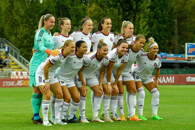 Sparta Praha team during the UEFA WomenÃ¢& x80;& x99;s Champions League 2022 23 match between AS Roma vs Sparta Praha at the Tre Fontane stadium on 29 September 2022.  Copyright: xFabrizioxCorradettix xipa-agencyx xLivexMediax 0