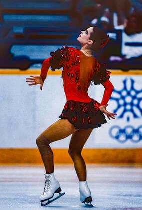 Olympics Figure skating, Eiskunstlauf Katarina Witt (GDR) Gold medalist and Olympic Champion competing in the Ladies Figure Skating Free Skate at the 1988 Olympic Winter games, Winterspiele,Spiele, Summer games Calgary, Alberta Olympic Saddledome Canada Copyright: xPaulxJxSutton Duomo PCNx FG0101 003386