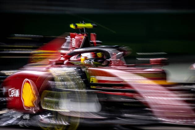 MARINA BAY, SINGAPORE: Carlos Sainz Jr, racing for the Scuderia Ferrari team during the 2022 Formula 1 Singapore Grand Prix at the Marina Bay Street Circuit in Marina Bay, Singapore.