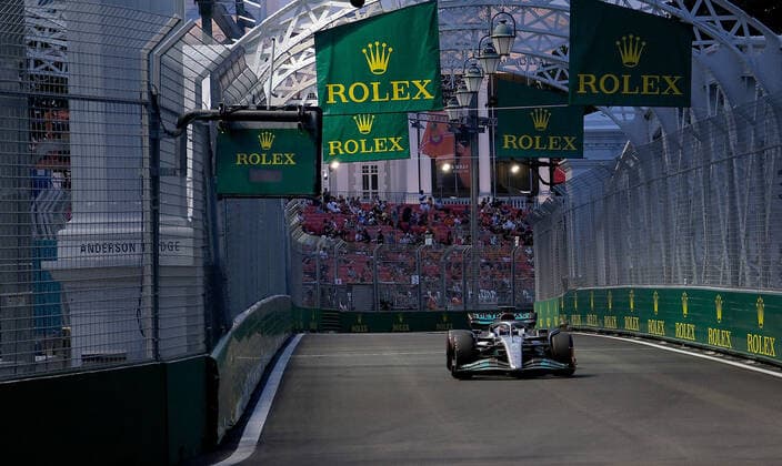 FORMULA 1 SINGAPORE AIRLINES SINGAPORE GRAND PRIX 2022 30 09 2022, Marina Bay Street Circuit, Singapore, FORMULA 1 SINGAPORE AIRLINES SINGAPORE GRAND PRIX 2022 ,in picture George Russell GBR , Mercedes AMG Petronas Formula One Team nordphotoxGmbHx xBratic nph00250