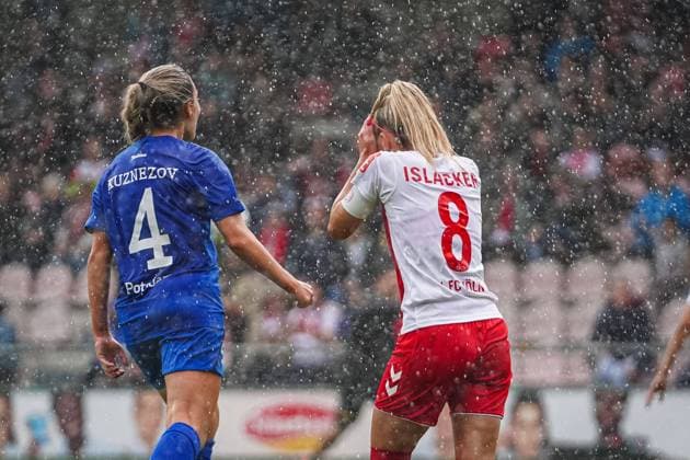 Cologne, Germany, October 1st 2022: Mandy Islacker (8 Koeln) after the missed penalty during the FLYERALARM Frauen-Bundesliga match between 1. FC Koeln and Turbine Potsdam at Franz-Kremer-Stadium, Cologne. (Norina Toenges Sports Press Photo SPP) Copyright: xNorinaxToenges SportsxPressxPhotx spp-en-NoToPrPh-20221001-DSC02710
