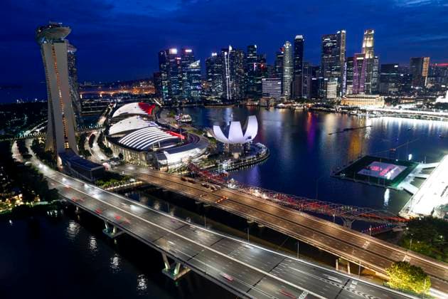 Skyline of Singapore, F1 Grand Prix of Singapore at Marina Bay Street Circuit on October 1, 2022 in Singapore, Singapore Photo by HOCH ZWEI Singapore Singapore