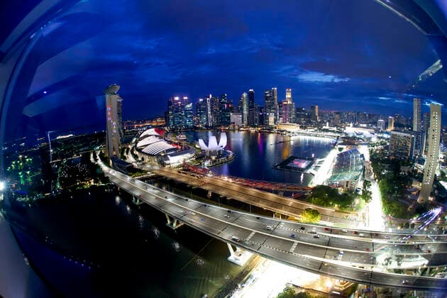 Skyline of Singapore, F1 Grand Prix of Singapore at Marina Bay Street Circuit on October 1, 2022 in Singapore, Singapore Photo by HOCH ZWEI Singapore Singapore