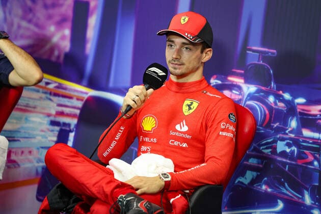 LECLERC Charles (mco), Scuderia Ferrari F1-75, portrait, press conference, PK, Pressekonferenz during the Formula 1 Singapore Airlines Singapore Grand Prix 2022, 17th round of the 2022 FIA Formula One World Championship, WM, Weltmeisterschaft from September 30 to October 02, 2022 on the Marina Bay Street Circuit, in Singapore - F1 - SINGAPORE GRAND PRIX 2022 DPPI Panoramic  GOOD3310