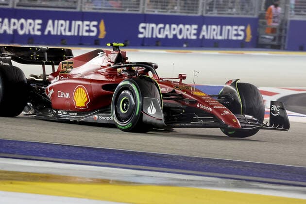 FORMULA 1 SINGAPORE AIRLINES SINGAPORE GRAND PRIX 2022 01 10 2022, Marina Bay Street Circuit, Singapore, FORMULA 1 SINGAPORE AIRLINES SINGAPORE GRAND PRIX 2022 ,in picture Carlos Sainz Jr ESP , Scuderia Ferrari nordphotoxGmbHx xBratic nph00250