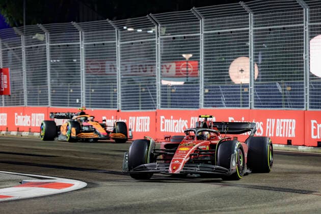 55 Carlos Sainz ESP, Scuderia Ferrari , F1 Grand Prix of Singapore at Marina Bay Street Circuit on October 2, 2022 in Singapore, Singapore Photo by HOCH ZWEI Singapore Singapore