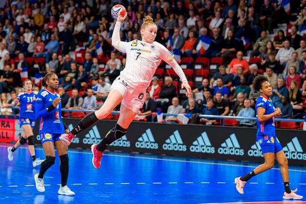 Handball, women international match France Germany Meike Schmelzer Germany Nancy Palais des Sports Jean Weille France